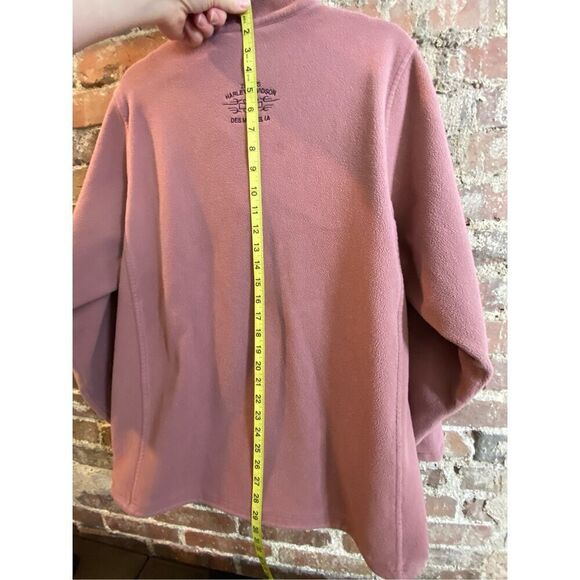 Zook’s Harley~Davidson Motorcycle Mauve Fleece 1/4 Zip Pullover Sweatshirt Women - Picture 7 of 10